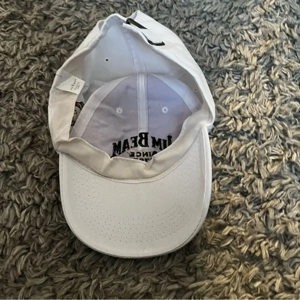 Jim beam white baseball cap hat